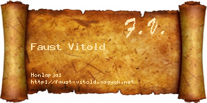 Faust Vitold névjegykártya
